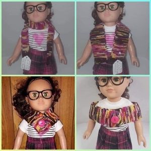 these are the 4 designs of 18 in doll scarves I can make.